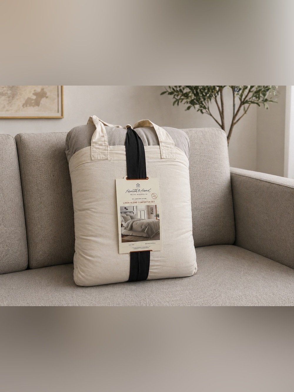 Hearth & Hand Gray Linen-Blend Comforter Set (NWT)